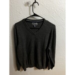 Mens Club Room Sweater Charcoal Grant Wool‎ Blend Size XL